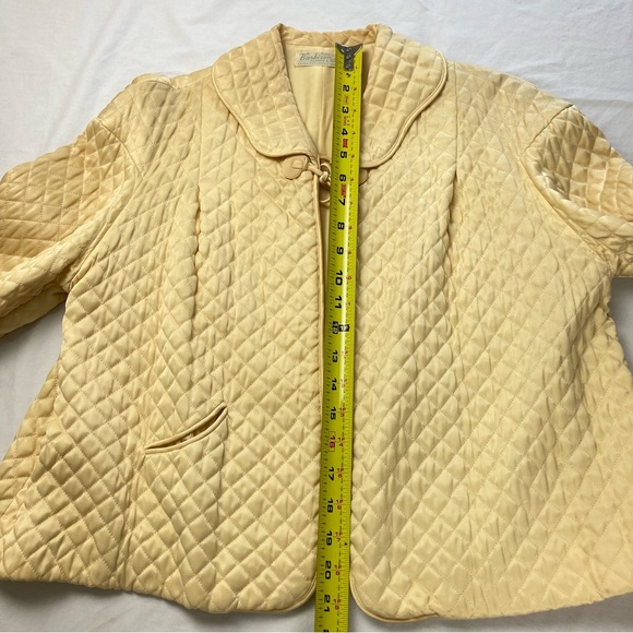 Vintage Barbizon Satin Quilted Bed Jacket 1950's Puffett - Picture 16 of 17